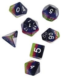 Sirius 7ct Resin Dice - Pink/Green/Blue